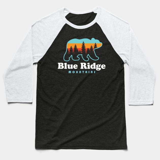 Blue Ridge Mountains Bear Hiking Mountains Calling Baseball T-Shirt by PodDesignShop